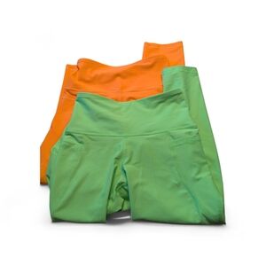 Old Navy Active Bundle Of 2 Bright Green/Bright Orange Leggings